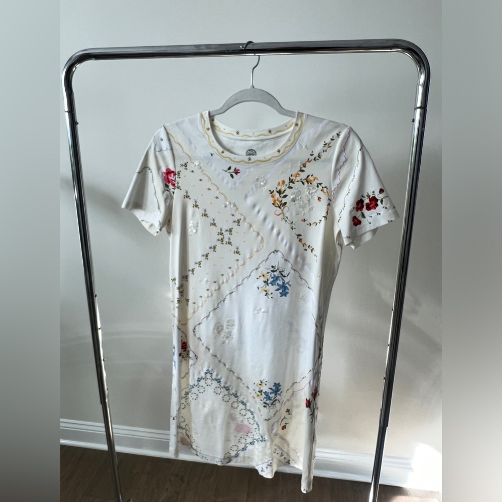 Tory Burch Handkerchief Print "Afternoon Tea" T-Shirt Dress Size S